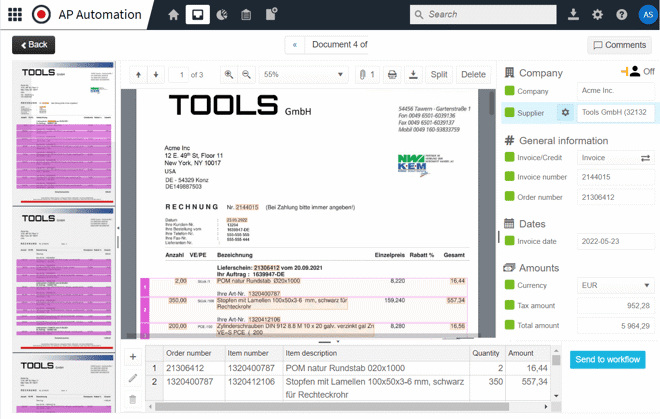 Medius ap automation software dashboard tools