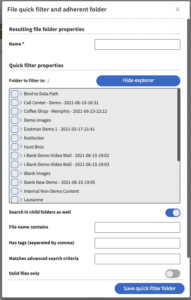 Mcc media quick filter folder