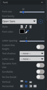 Mcc media text font properties