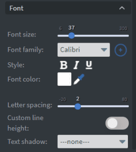 Font properties