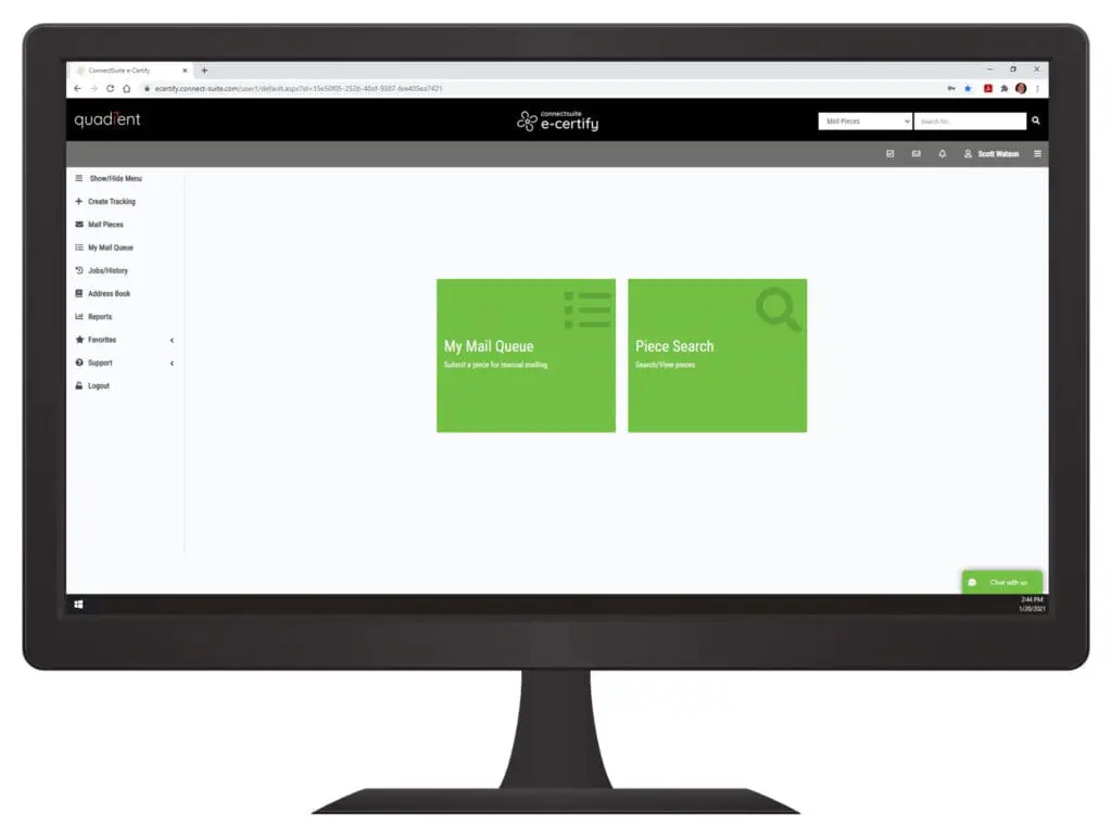 Quadient connectsuite e-certify mailing software